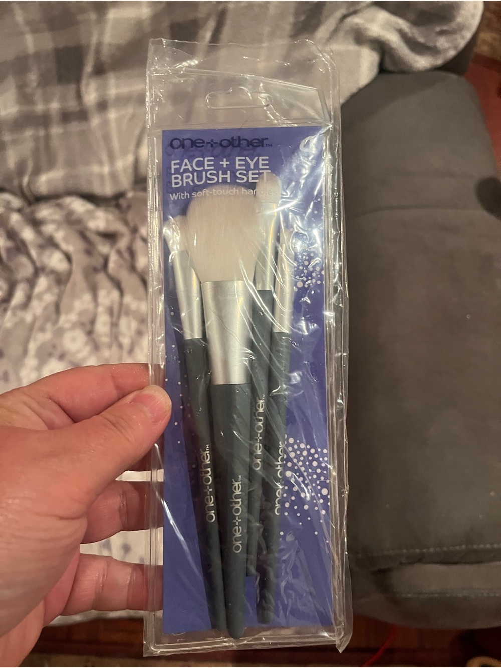 one•other Face + Eye Brush Set - Black & Silver